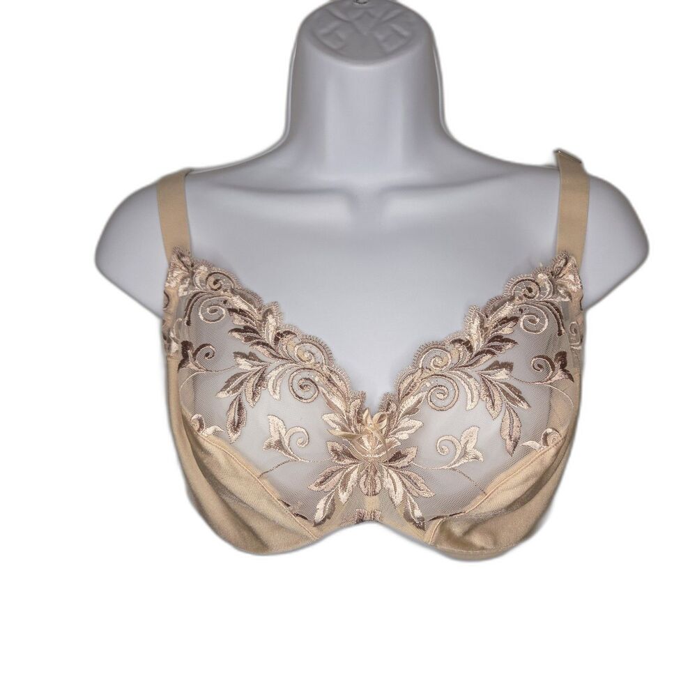 Soma Sensuous Lace Unlined Underwire Bra Beige/Nude Camisole Full Coverage 36DD